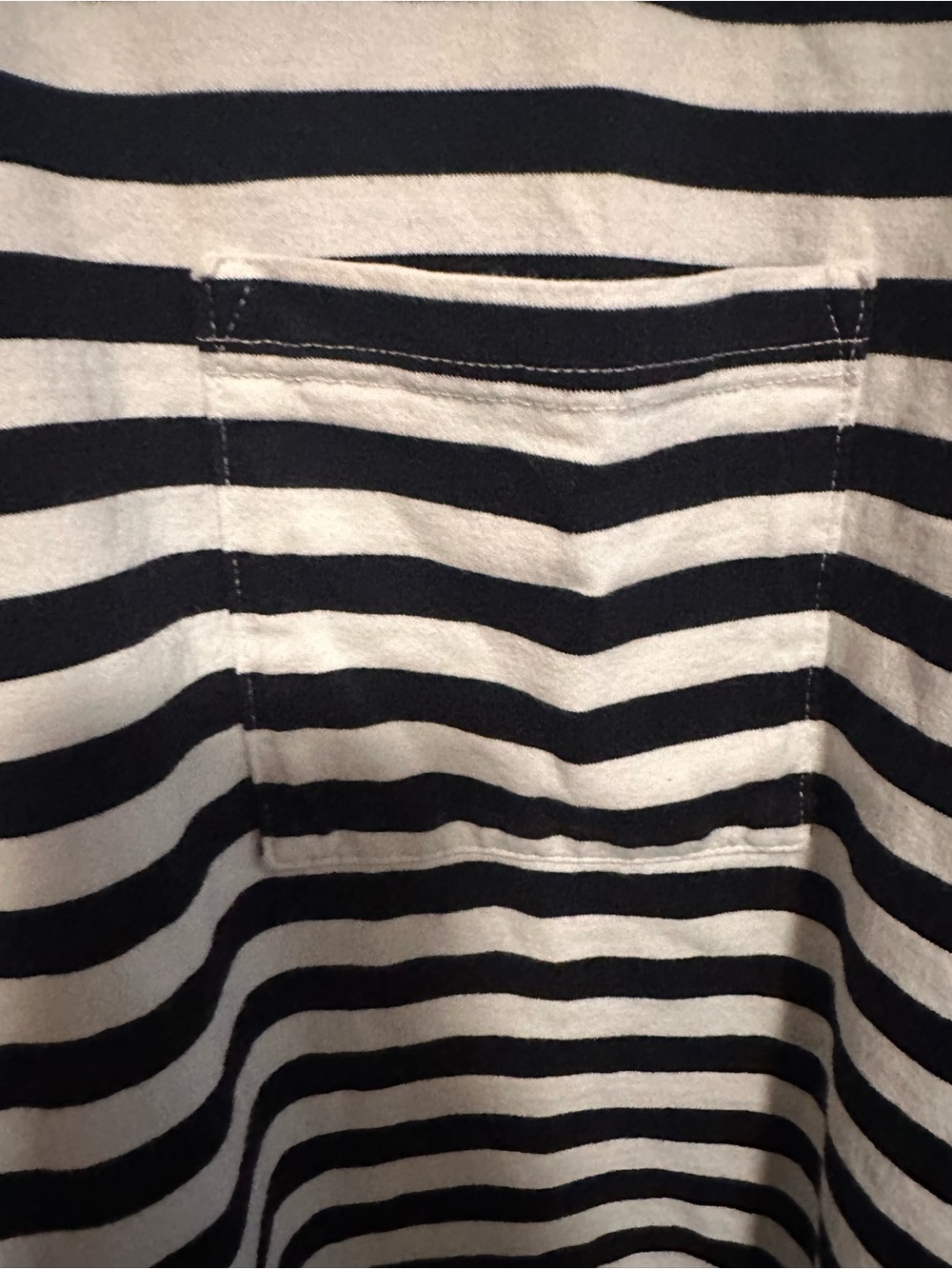 Black & White Striped Pocket Tee with pocket - Picture 4 of 4